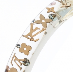 Pre Owned Louis Vuitton Clear Resin Monogram Inclusion Bangle Bracelet