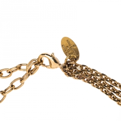 Pre Owned سوار لوي فيتون مونوغرام دامييه لؤلؤ صناعي سلسلة ذهبية اللون