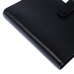 Louis Vuitton Black Epi Leather Medium Ring Agenda Cover 