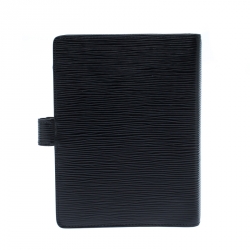 Louis Vuitton Black Epi Leather Medium Ring Agenda Cover 