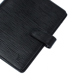 Louis Vuitton Black Epi Leather Medium Ring Agenda Cover 