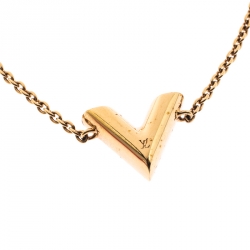 Pre Owned Louis Vuitton Essential V Gold Tone Bracelet