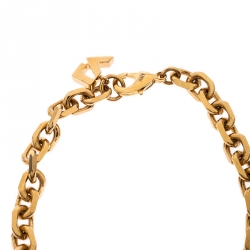 Pre Owned Louis Vuitton Crystal Love Letter Timeless Gold Tone Charm Bracelet