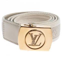 Louis Vuitton Ivory Monogram Canvas LV Cut Belt 80CM Louis Vuitton