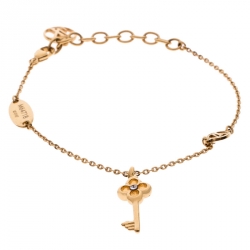 Louis Vuitton Gold Tone Lady Lucky Key Supple Bracelet