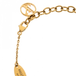 Louis Vuitton Gold Tone Lady Lucky Key Supple Bracelet