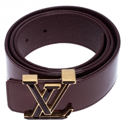 Pre Owned Louis Vuitton Amarante Vernis Initiales Belt 90 CM
