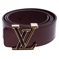 Pre Owned Louis Vuitton Amarante Vernis Initiales Belt 90 CM