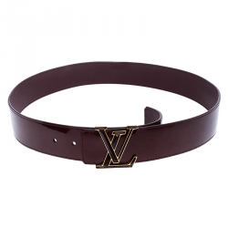 Pre Owned Louis Vuitton Amarante Vernis Initiales Belt 90 CM