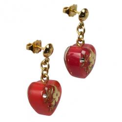 Pre Owned Louis Vuitton Inclusion Red Earrings