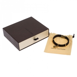 Pre Owned Louis Vuitton Keep It Twice Double Monogram Canvas Padlock Charm Bracelet 17 cm