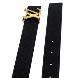 مملوكة مسبقًا Louis Vuitton Black/Brown Leather Reversible Initiales Belt