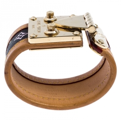 مملوكة مسبقًا سوار لوي فيتون موراكامي كوالا جلد مونوغرامي سوداء S