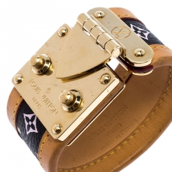 مملوكة مسبقًا سوار لوي فيتون موراكامي كوالا جلد مونوغرامي سوداء S