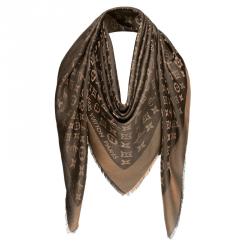 Pre Owned Louis Vuitton Brown Monogram Shine Shawl