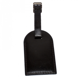 Pre Owned Louis Vuitton Dark Brown Leather Luggage Name Tag
