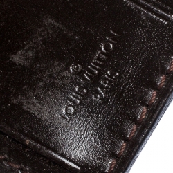 Pre Owned Louis Vuitton Dark Brown Leather Luggage Name Tag