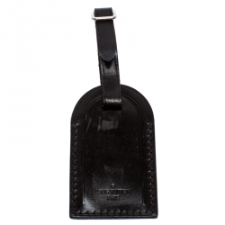 Pre Owned Louis Vuitton Dark Brown Leather Luggage Name Tag