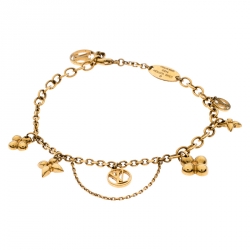 Louis Vuitton Blooming Strass Bracelet - Gold-Tone Metal Charm, Bracelets -  LOU505110