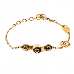 Louis Vuitton Bracelet Speedy Gold Fake Pearl M68063