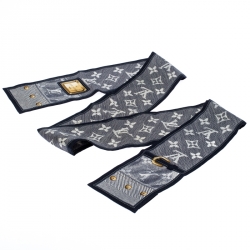 Louis Vuitton Indigo Monogram Print Silk Twilly Bandeau Scarf