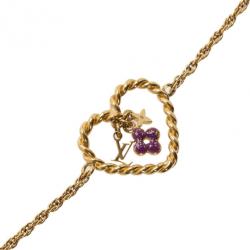 LOUIS VUITTON Sweet Monogram In My Heart Bracelet Gold 528467