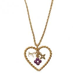 Pre Owned Louis Vuitton Sweet Monogram in my Heart Pendant Necklace