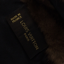 مملوكة مسبقًا Louis Vuitton Brown Damier Mink Fur Collar