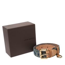 مملوكة مسبقًا Louis Vuitton Blue Monogram Denim Belt 90CM