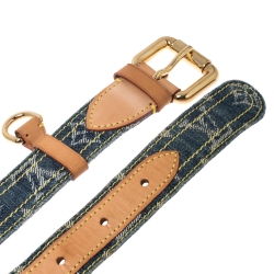 مملوكة مسبقًا Louis Vuitton Blue Monogram Denim Belt 90CM
