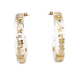 Louis Vuitton Clear Resin Monogram Mini Hoop Inclusion Bubbles Earrings -  Yoogi's Closet