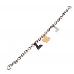 مملوكة مسبقًا Louis Vuitton Crystal Love Letter Timeless Three Tone Charm Bracelet