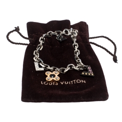 مملوكة مسبقًا Louis Vuitton Crystal Love Letter Timeless Three Tone Charm Bracelet