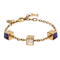 Louis Vuitton gamble crystal gold tone bracelet, Women's Fashion