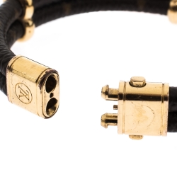 Pre Owned Louis Vuitton Keep It Twice Monogram Canvas Padlock Charm Bracelet 