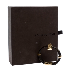 Pre Owned Louis Vuitton Keep It Twice Monogram Canvas Padlock Charm Bracelet 