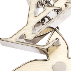 مملوكة مسبقًا دلاية حقيبة وميدالية مفاتيح لوي فيتون Ivorie Fleur d'Epi لون فضي