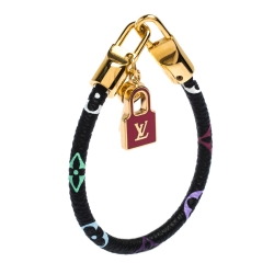 Louis Vuitton White Monogram Canvas Luck It Gold Tone Bracelet Louis  Vuitton | The Luxury Closet