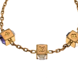 Louis Vuitton Vintage - Gamble Crystal Bracelet - Gold Purple