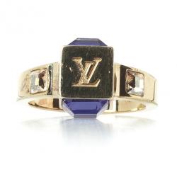 LOUIS VUITTON Gamble Ring Light Silver 7.5 Large 96820