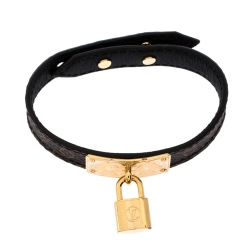 مملوكة مسبقًا سوار لوي فيتون حلية قفل جلد مونوغرامي  17 سم