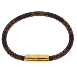 Pre Owned سوار لوي فيتون كيب إت لون ذهبي كانفاس دامييه أيبين