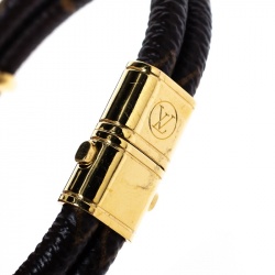 Pre Owned Louis Vuitton Keep It Twice Monogram Canvas Padlock Charm Bracelet