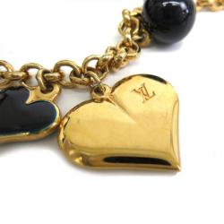 Pre Owned Louis Vuitton Golden Metal and Navy Pendant Necklace