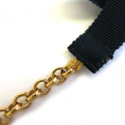 Pre Owned Louis Vuitton Golden Metal and Navy Pendant Necklace