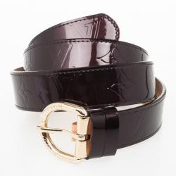 Louis Vuitton Amarante Monogram Vernis LV Frame Belt - Ziniosa