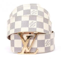 Pre Owned Louis Vuitton Damier Azure Initials Belt 90 CM