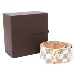 Pre Owned Louis Vuitton Damier Azure Initials Belt 90 CM