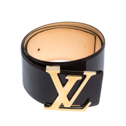 Pre Owned Louis Vuitton Amarante Vernis Leather LV Facettes Belt 85CM