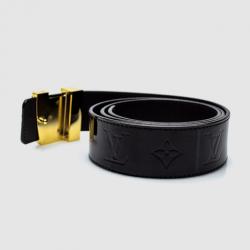 Pre Owned Louis Vuitton Black Facettes Monogram Vernis Belt 108 CM